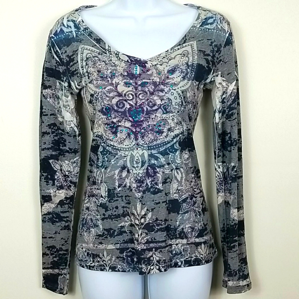 Eyelash Couture Long Sleeved Shirt w/detail M